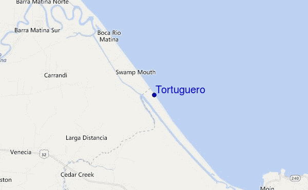 carte de localisation de Tortuguero