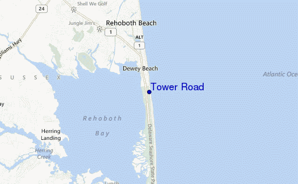 carte de localisation de Tower Road