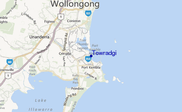 carte de localisation de Towradgi