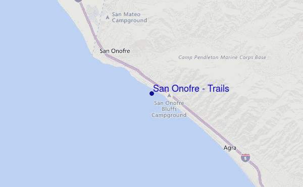 carte de localisation de San Onofre - Trails