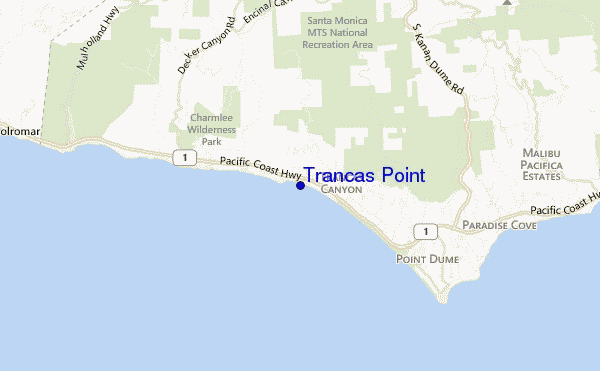 carte de localisation de Trancas Point