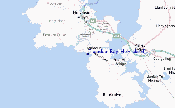 carte de localisation de Trearddur Bay (Holy Island)