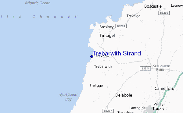 carte de localisation de Trebarwith Strand