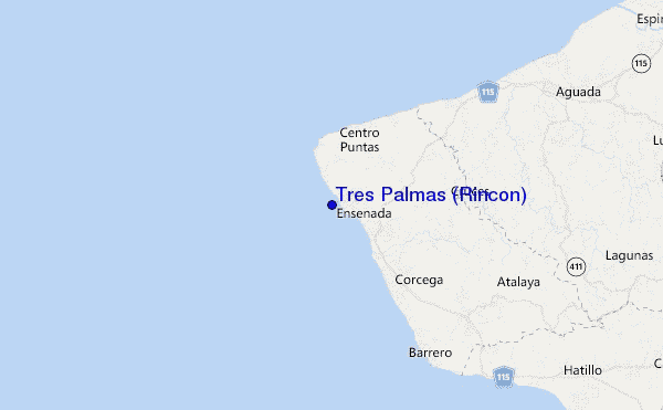 carte de localisation de Tres Palmas (Rincon)