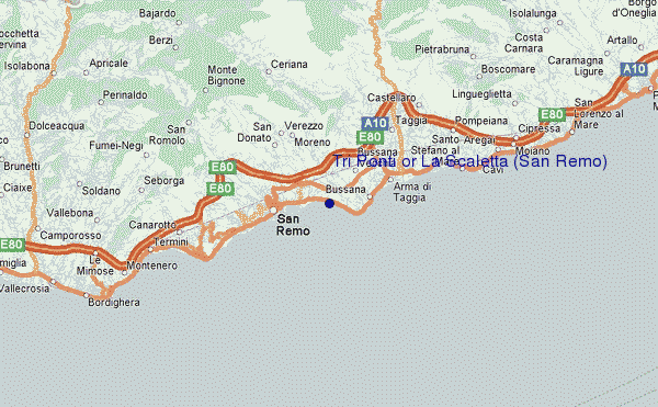 carte de localisation de Tri Ponti or La Scaletta (San Remo)