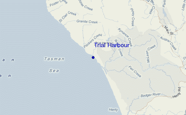carte de localisation de Trial Harbour