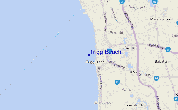 carte de localisation de Trigg Beach