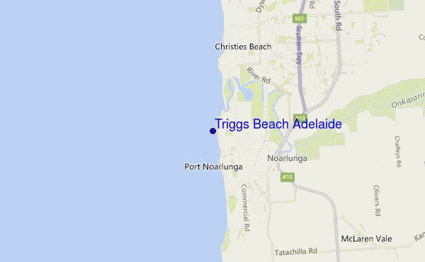 carte de localisation de Triggs Beach Adelaide
