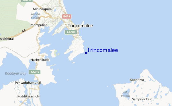 carte de localisation de Trincomalee