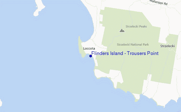 carte de localisation de Flinders Island - Trousers Point