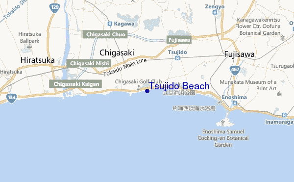 carte de localisation de Tsujido Beach