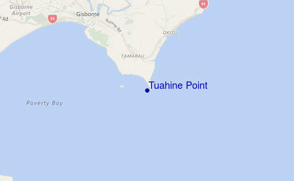 carte de localisation de Tuahine Point