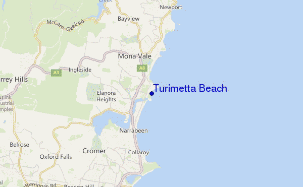 carte de localisation de Turimetta Beach