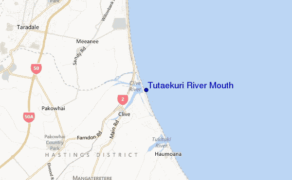 carte de localisation de Tutaekuri River Mouth