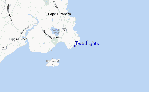 carte de localisation de Two Lights
