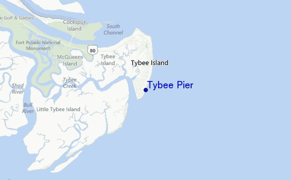 carte de localisation de Tybee Pier