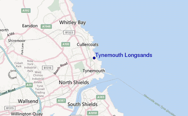 carte de localisation de Tynemouth Longsands
