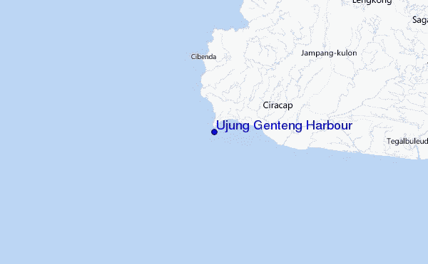 Ujung Genteng Harbour Location Map