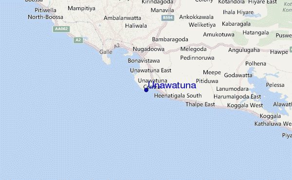 carte de localisation de Unawatuna