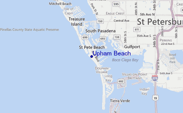 carte de localisation de Upham Beach