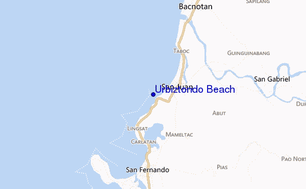 carte de localisation de Urbiztondo Beach
