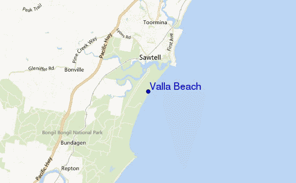 carte de localisation de Valla Beach