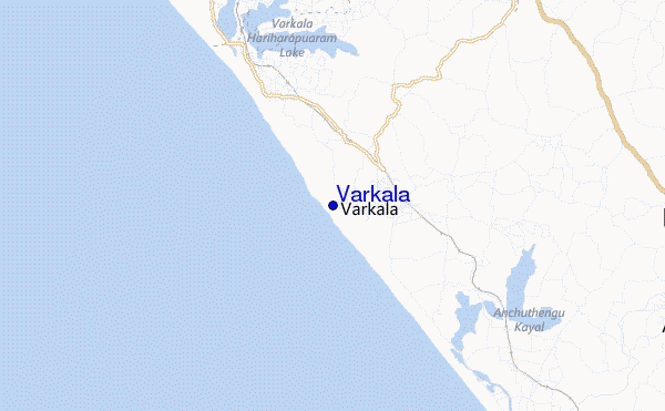 carte de localisation de Varkala