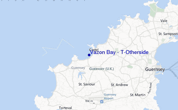 carte de localisation de Vazon Bay - T'Otherside