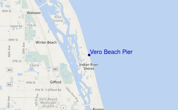 carte de localisation de Vero Beach Pier