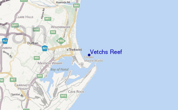 carte de localisation de Vetchs Reef