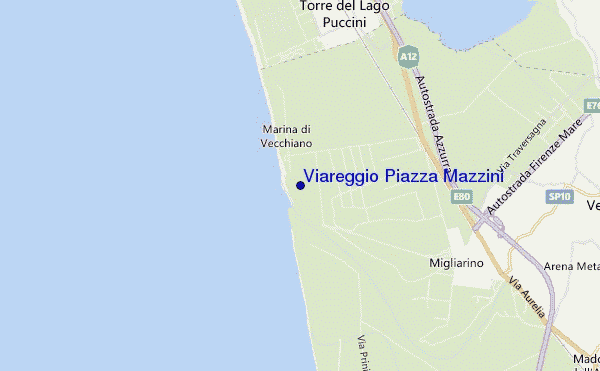 carte de localisation de Viareggio Piazza Mazzini