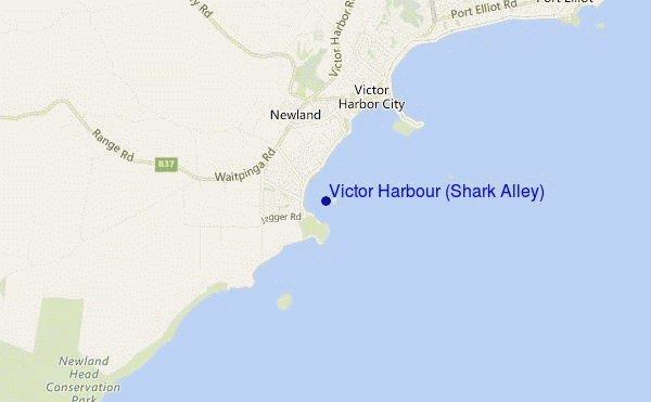 carte de localisation de Victor Harbour (Shark Alley)
