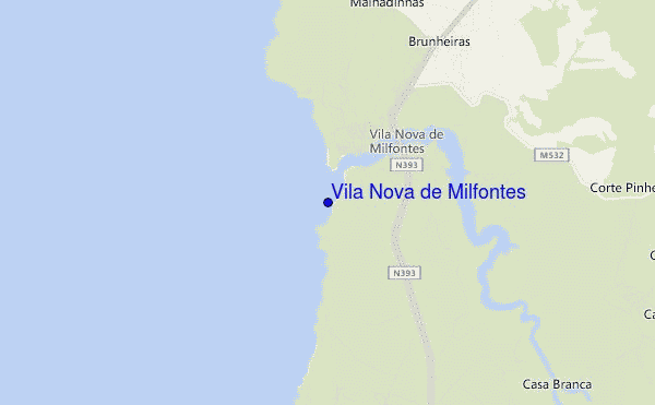 carte de localisation de Vila Nova de Milfontes