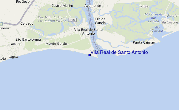 carte de localisation de Vila Real de Santo Antonio