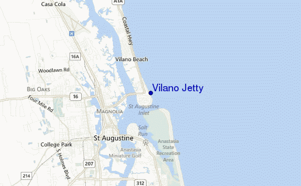 carte de localisation de Vilano Jetty