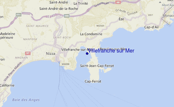 carte de localisation de Villefranche sur Mer