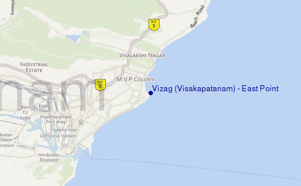 carte de localisation de Vizag (Visakapatanam) - East Point