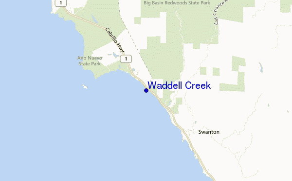 carte de localisation de Waddell Creek