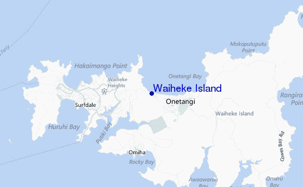 carte de localisation de Waiheke Island