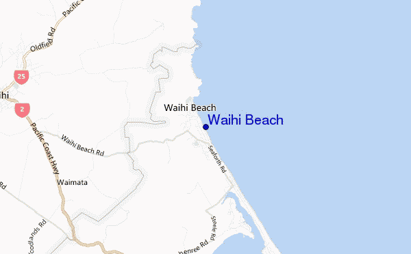 carte de localisation de Waihi Beach