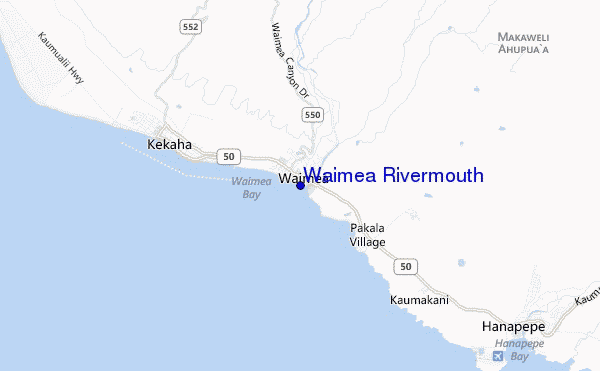 carte de localisation de Waimea Rivermouth