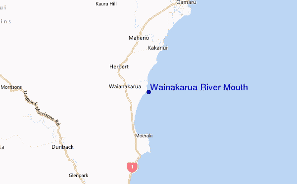Wainakarua River Mouth Location Map