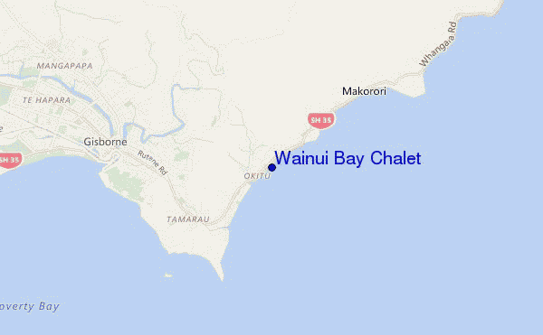 carte de localisation de Wainui Bay Chalet