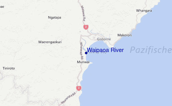 Waipaoa River Location Map