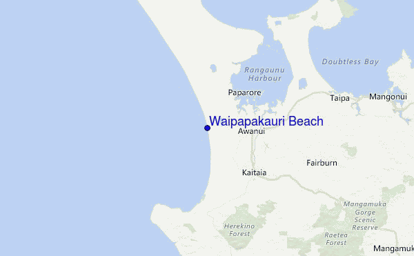Waipapakauri Beach Location Map