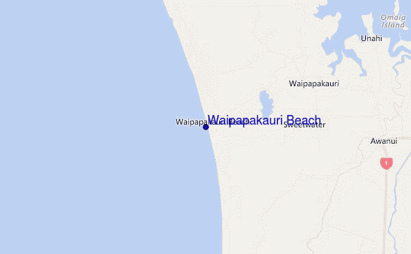 carte de localisation de Waipapakauri Beach