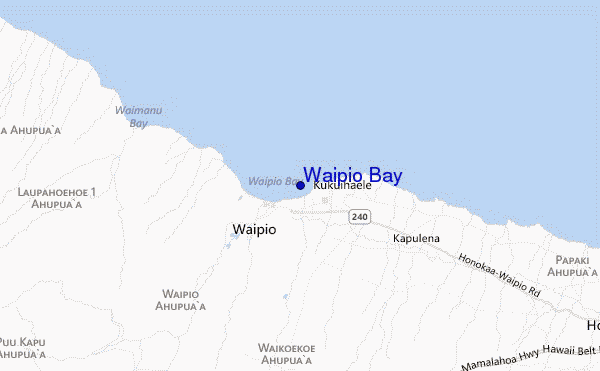 carte de localisation de Waipio Bay