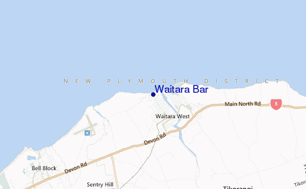 carte de localisation de Waitara Bar