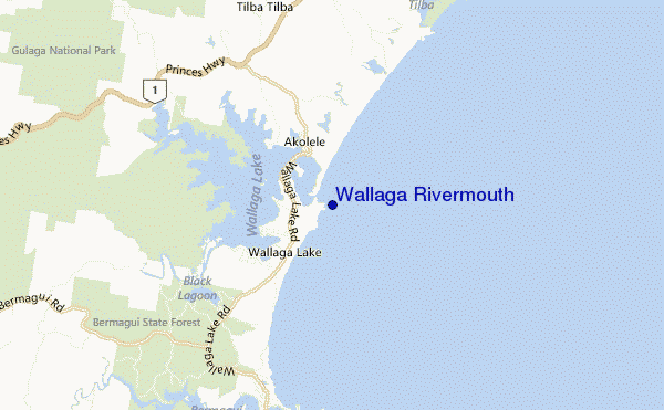 carte de localisation de Wallaga Rivermouth