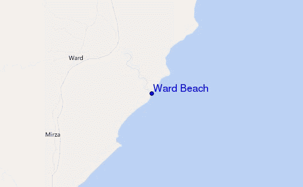 carte de localisation de Ward Beach